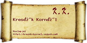 Kresák Kornél névjegykártya